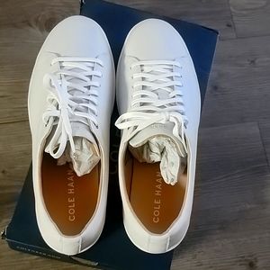 Cole Haan Grand Crosscourt white leather shoe